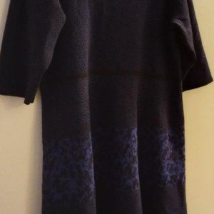 Blue Dot Print Sweater Dress